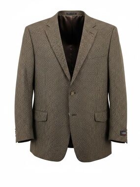 S. Cohen Pinto Ranch 50L Brown Wool Houndstooth Sport Coat Western